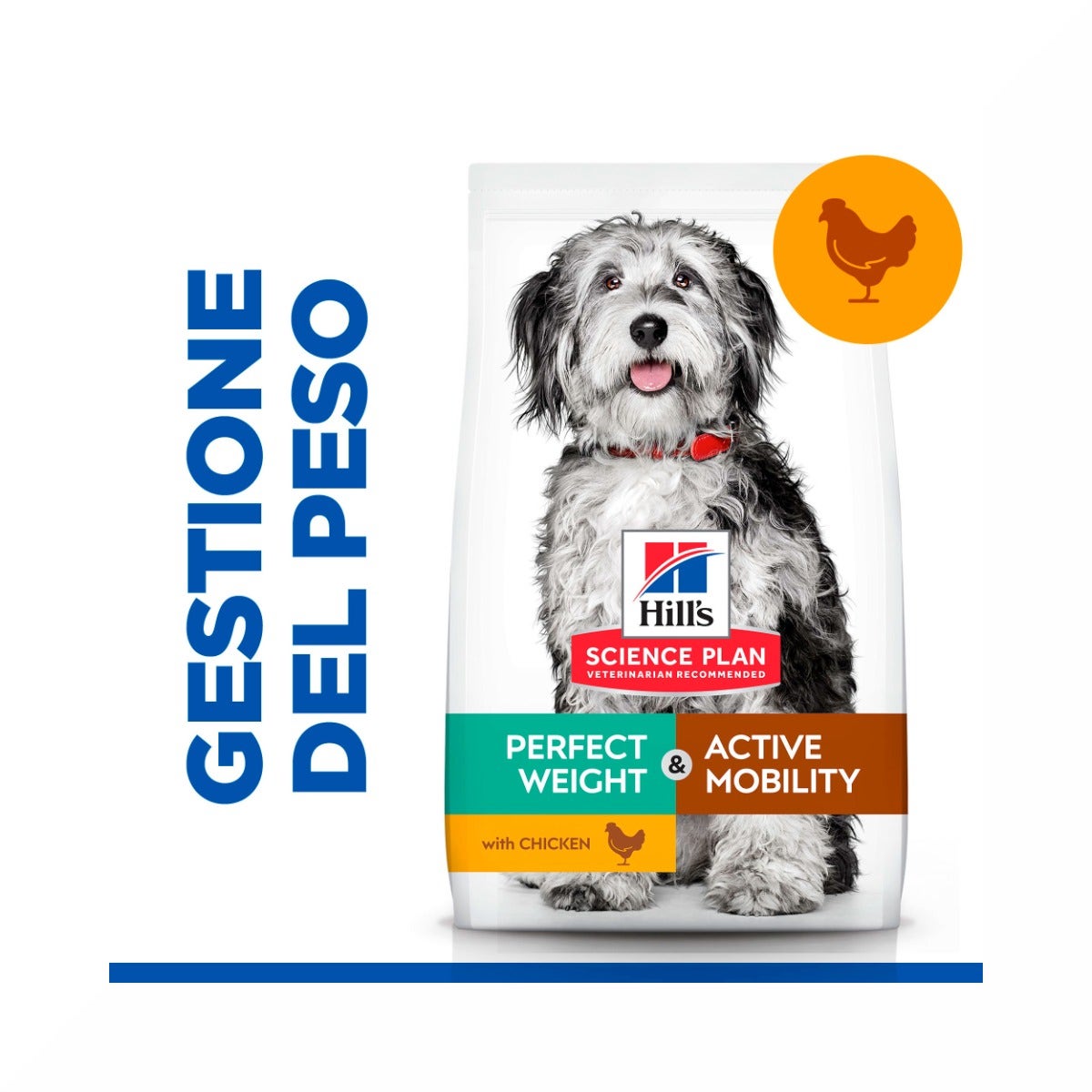 Hill's Science Plan Perfect Weight & Active Mobility Adult Crocchette Con Pollo Per Cani Taglia Media Sacco 12 Kg-3