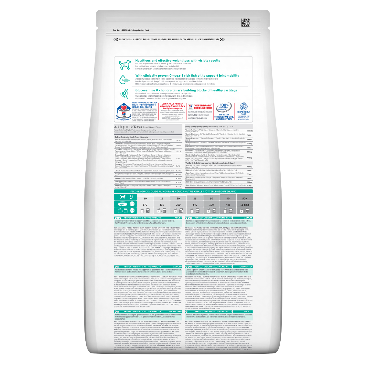 Hill's Science Plan Perfect Weight & Active Mobility Adult Crocchette Con Pollo Per Cani Taglia Media Sacco 2,5 Kg-2