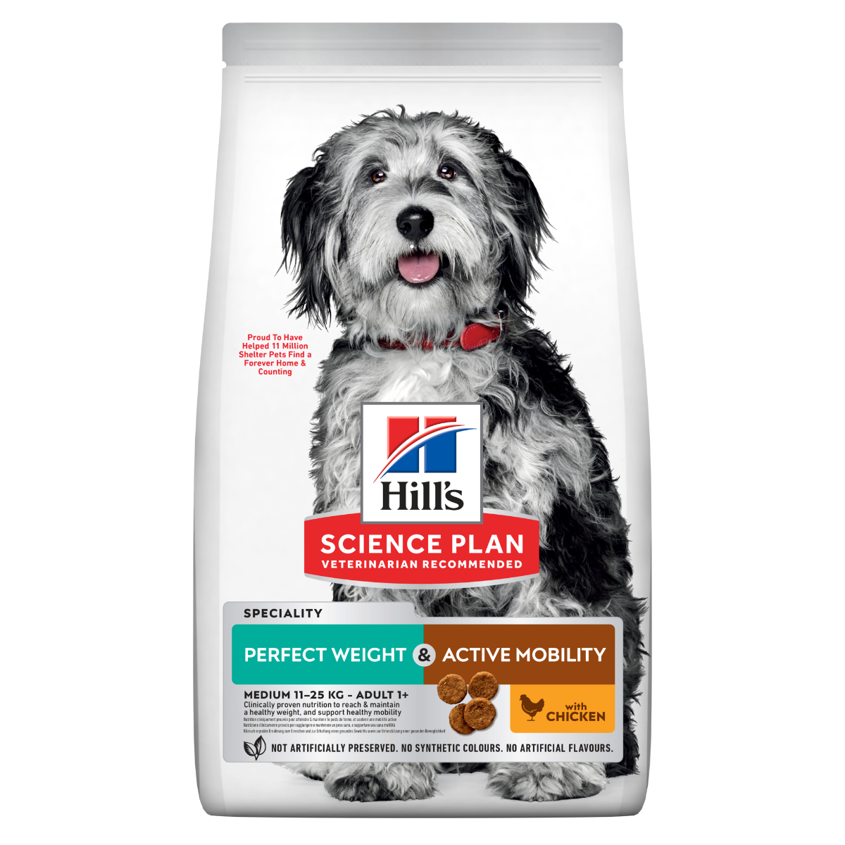 Hill's Science Plan Perfect Weight & Active Mobility Adult Crocchette Con Pollo Per Cani Taglia Media Sacco 2,5 Kg-1