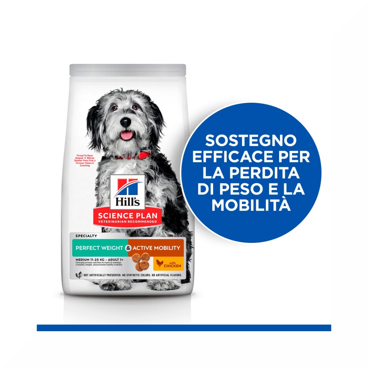 Hill's Science Plan Perfect Weight & Active Mobility Adult Crocchette Con Pollo Per Cani Taglia Media Sacco 2,5 Kg-4