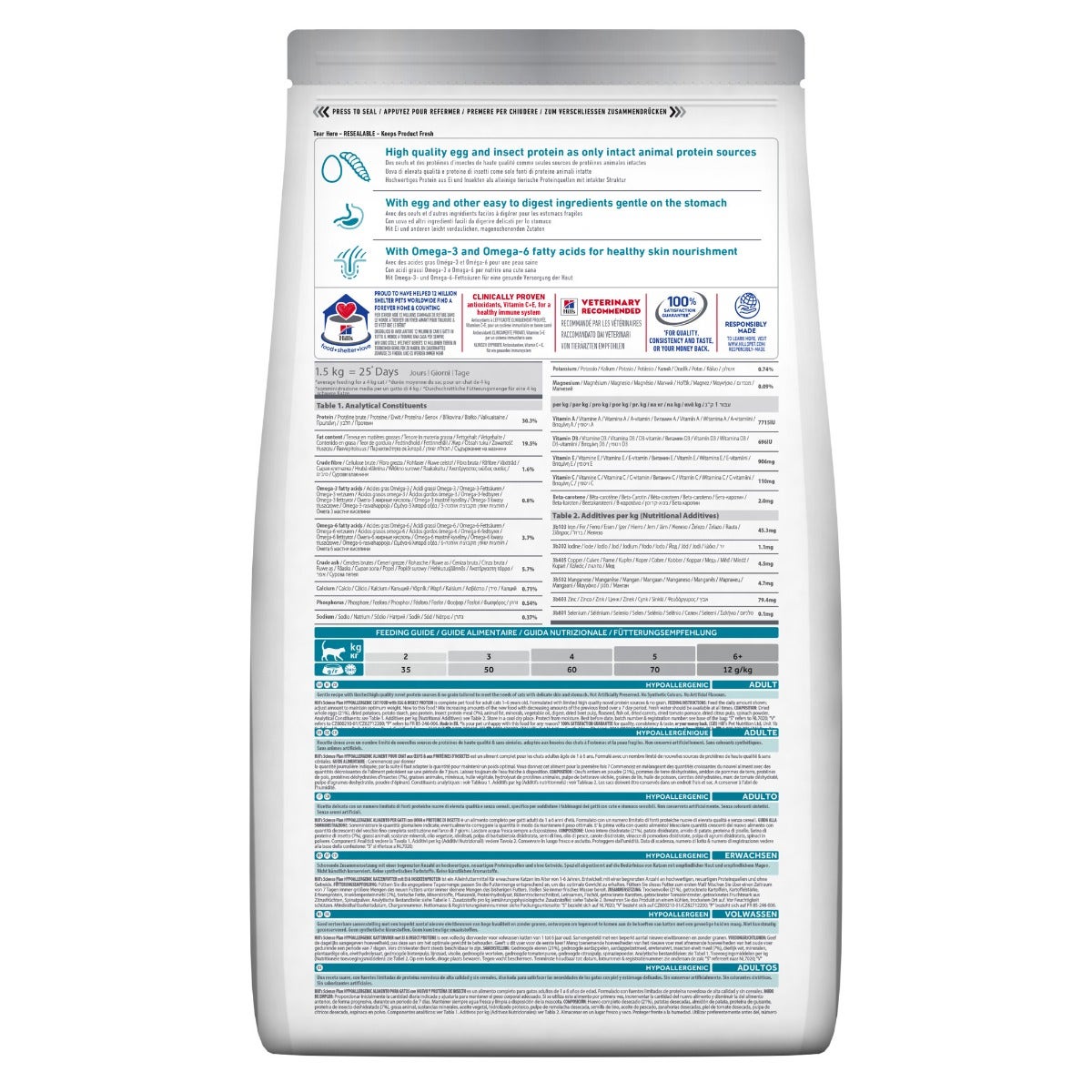 Hill's Science Plan Hypoallergenic Adult Alimento Secco Per Gatti Con Uova E Insetti 7Kg-1