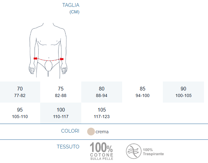 Pavis Cinto Erniario Alto Colore Crema Cod.618