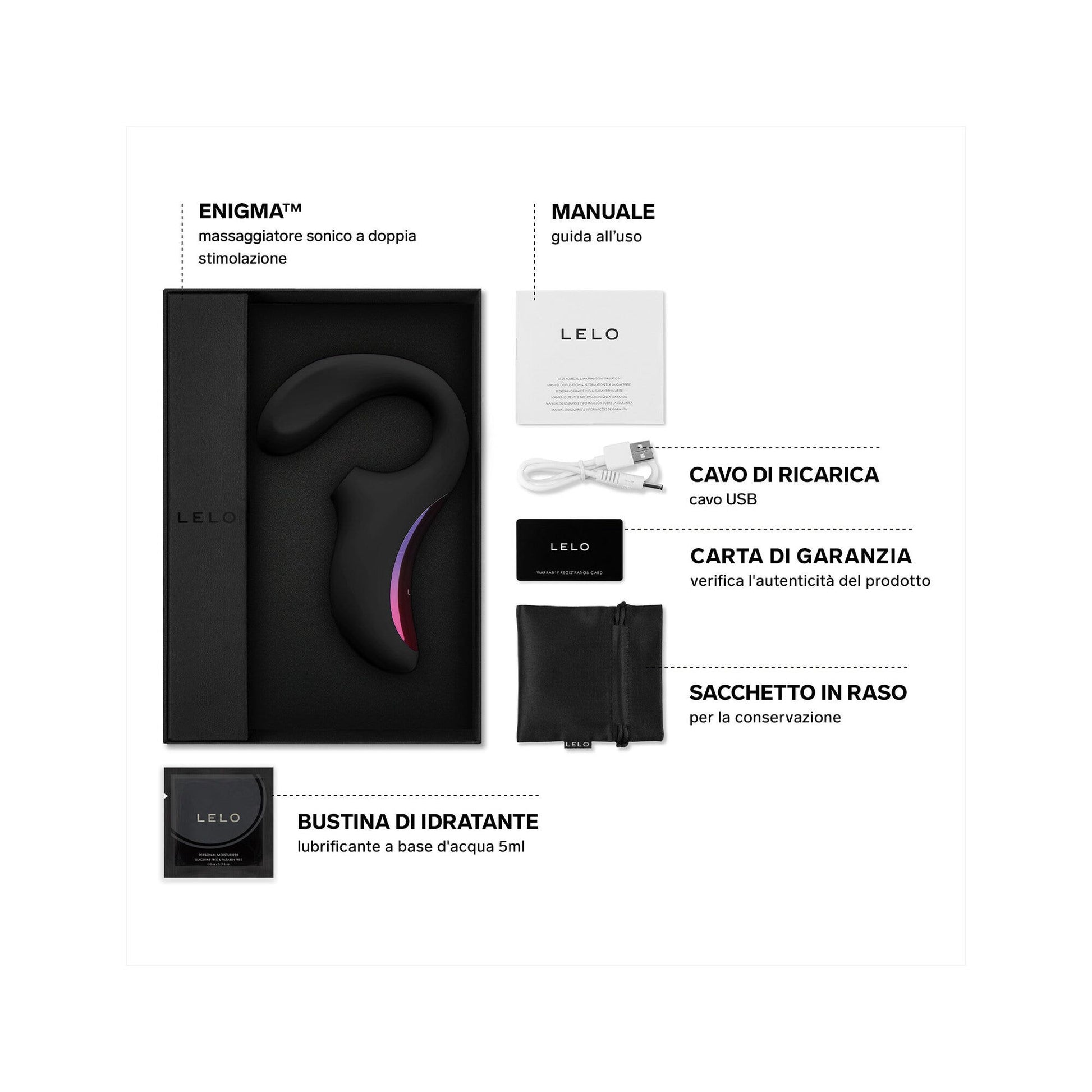 Lelo Enigma Massaggiatore Personale Donna Colore Nero-3