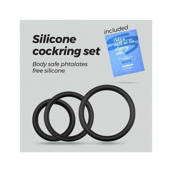 Crushious Bandoleros Set di Anelli per il Pene in Silicone-5