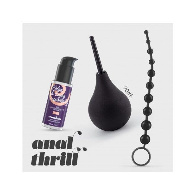 Crushious Anal Thrill Doccia Anale 90ml + Lubrificante 50ml + Catena Anale 10 Perle-1