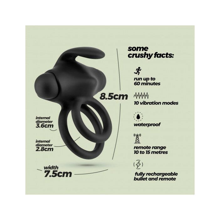 Crushious Thumper Doppio Cock Anello Vibrante Con Telecomando-7