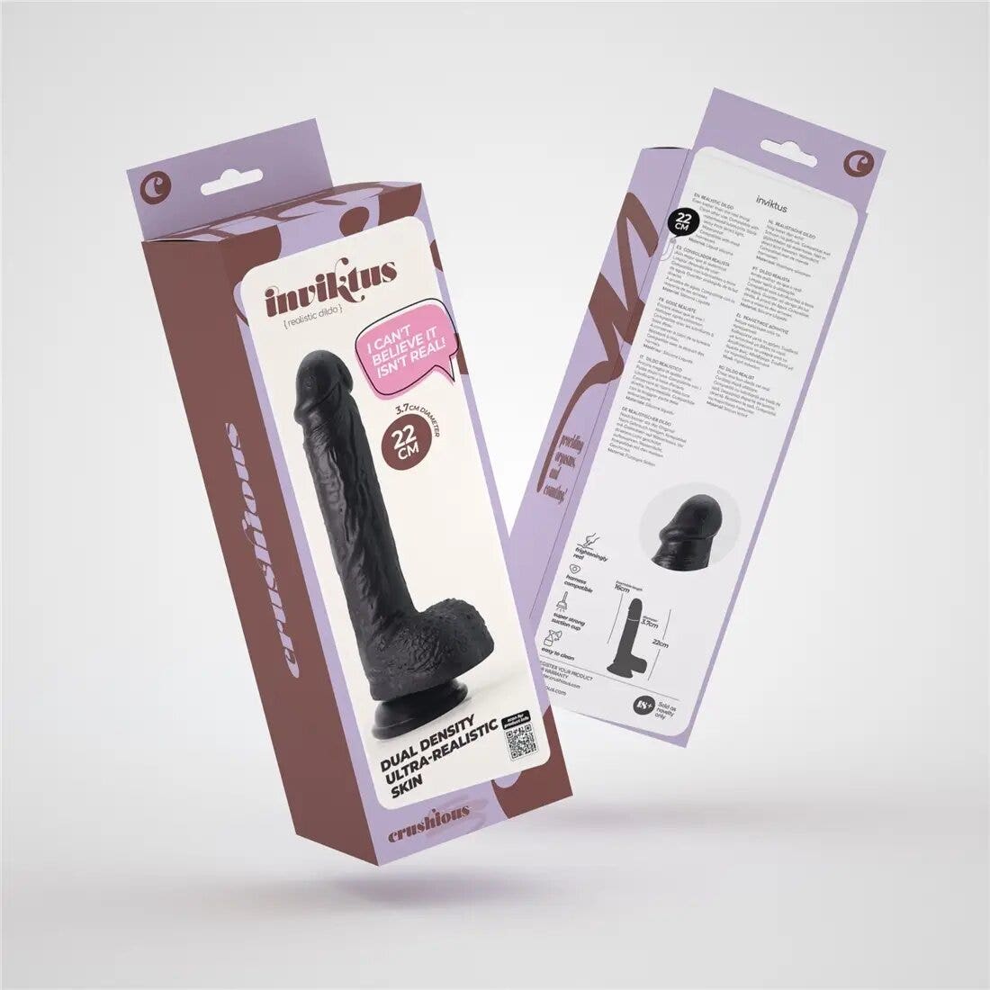Crushious Dildo Invitiktus 8 In Silicone Liquido Colore Nero-7