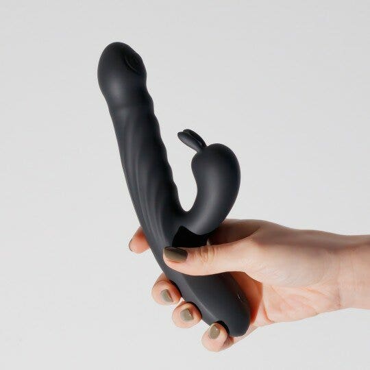 Crushious Lapin Vibratore Rabbit Ricaricabile Con Spinta Nero-6