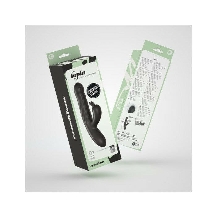 Crushious Lapin Vibratore Rabbit Ricaricabile Con Spinta Nero-9
