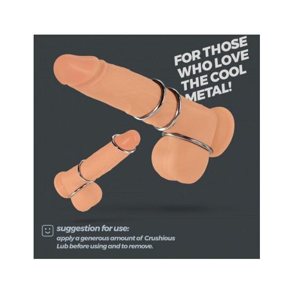 Crushious Metaleros Set Di 3 Cockring in Metallo-4