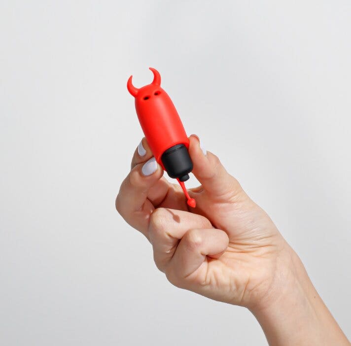 Crushious O-Pet Vibratore Tascabile Diavolo Con Palla A 10 Vibrazioni Rosso-2