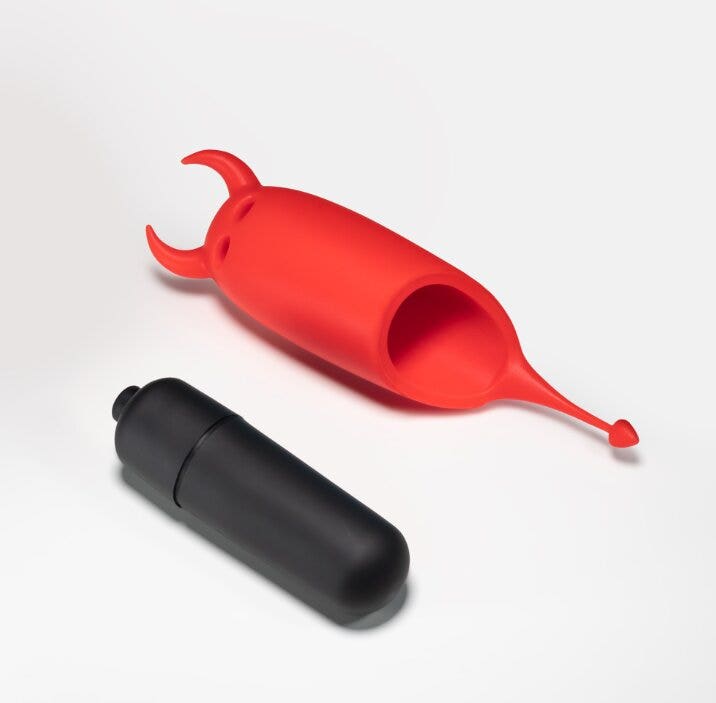 Crushious O-Pet Vibratore Tascabile Diavolo Con Palla A 10 Vibrazioni Rosso-3
