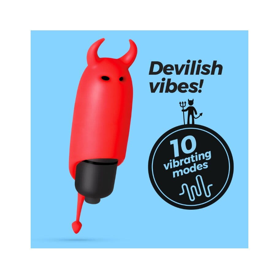 Crushious O-Pet Vibratore Tascabile Diavolo Con Palla A 10 Vibrazioni Rosso-5