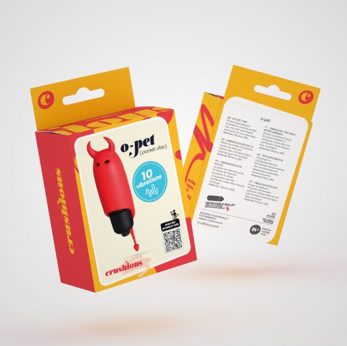 Crushious O-Pet Vibratore Tascabile Diavolo Con Palla A 10 Vibrazioni Rosso-7