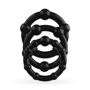 Crushious Triple Bead Set di Anelli per il Pene Neri-0