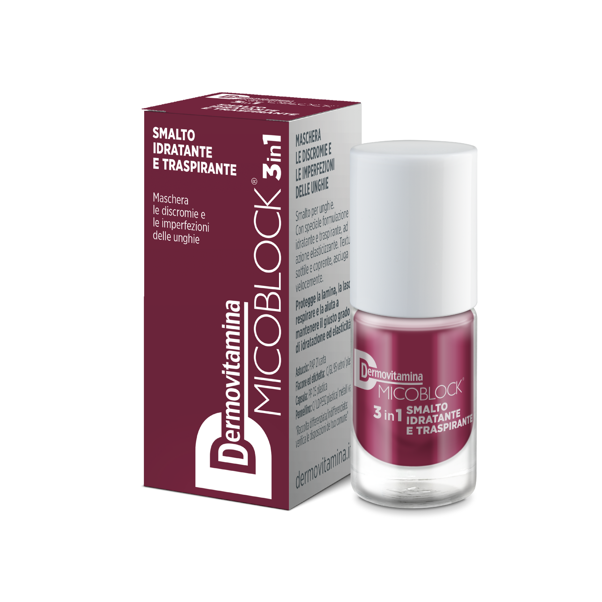 Dermovitamina Micoblock 3 In 1 Smalto Bordeaux 5ml                 - 3