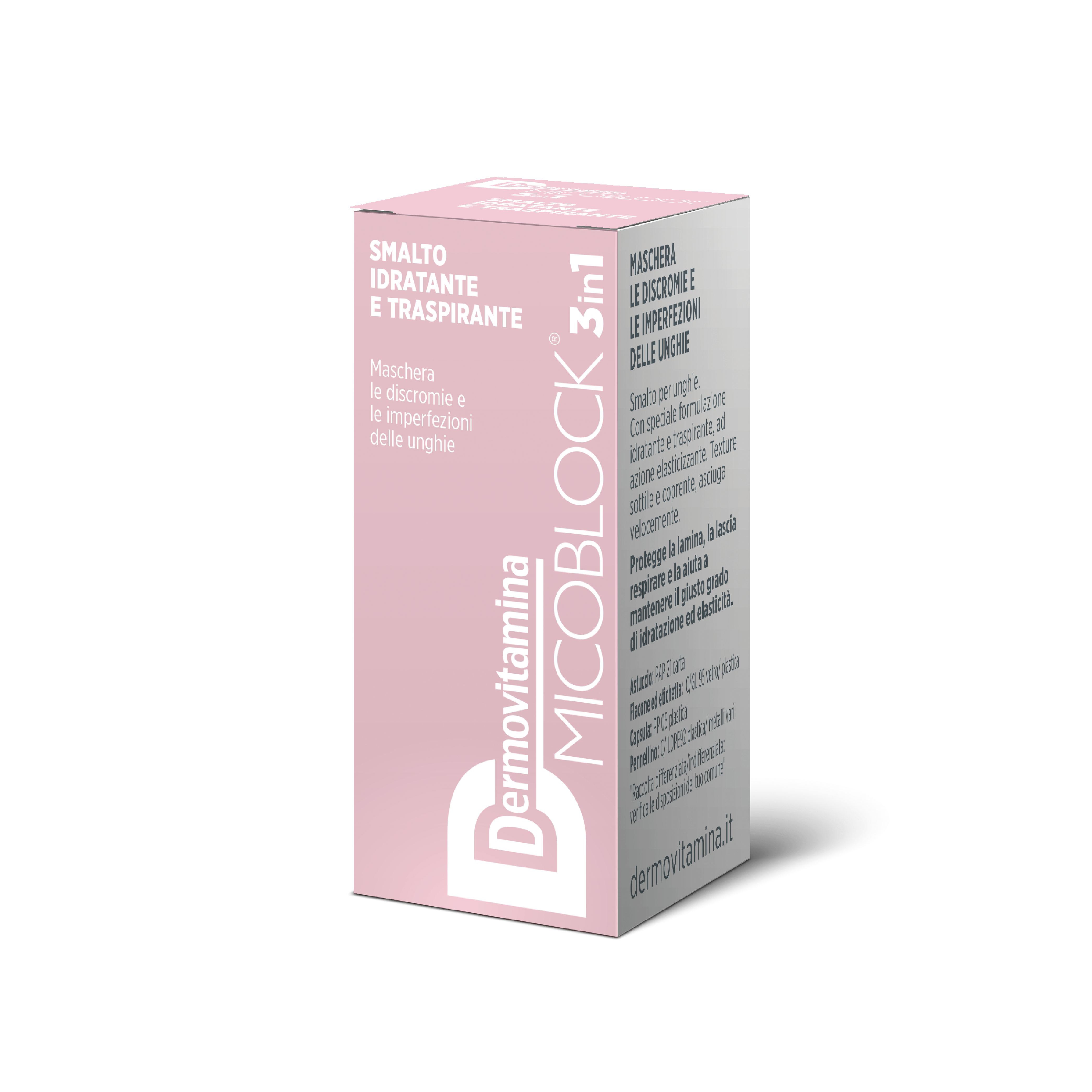 Dermovitamina Micoblock 3 In 1 Smalto Idratante E Traspirante Rosa Chiaro 5ml - 4