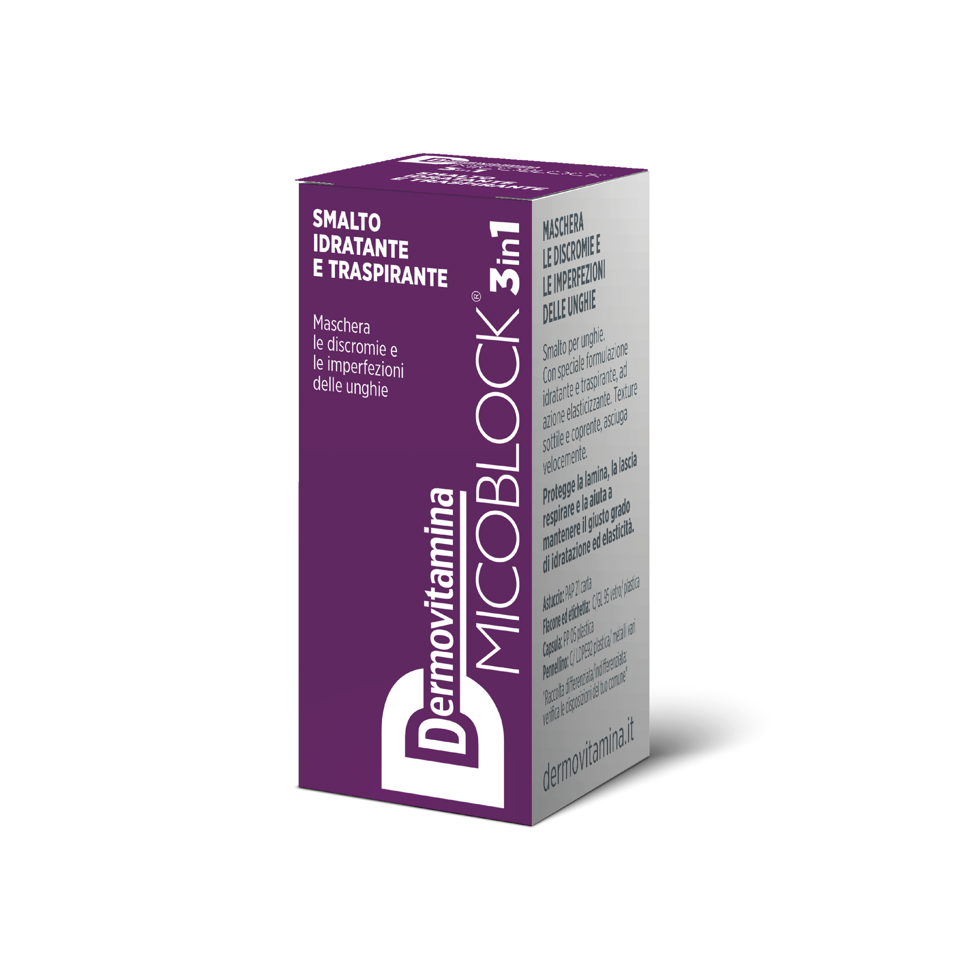 Dermovitamina Micoblock 3 In 1 Smalto Idratante E Traspirante Viola 5ml - 4