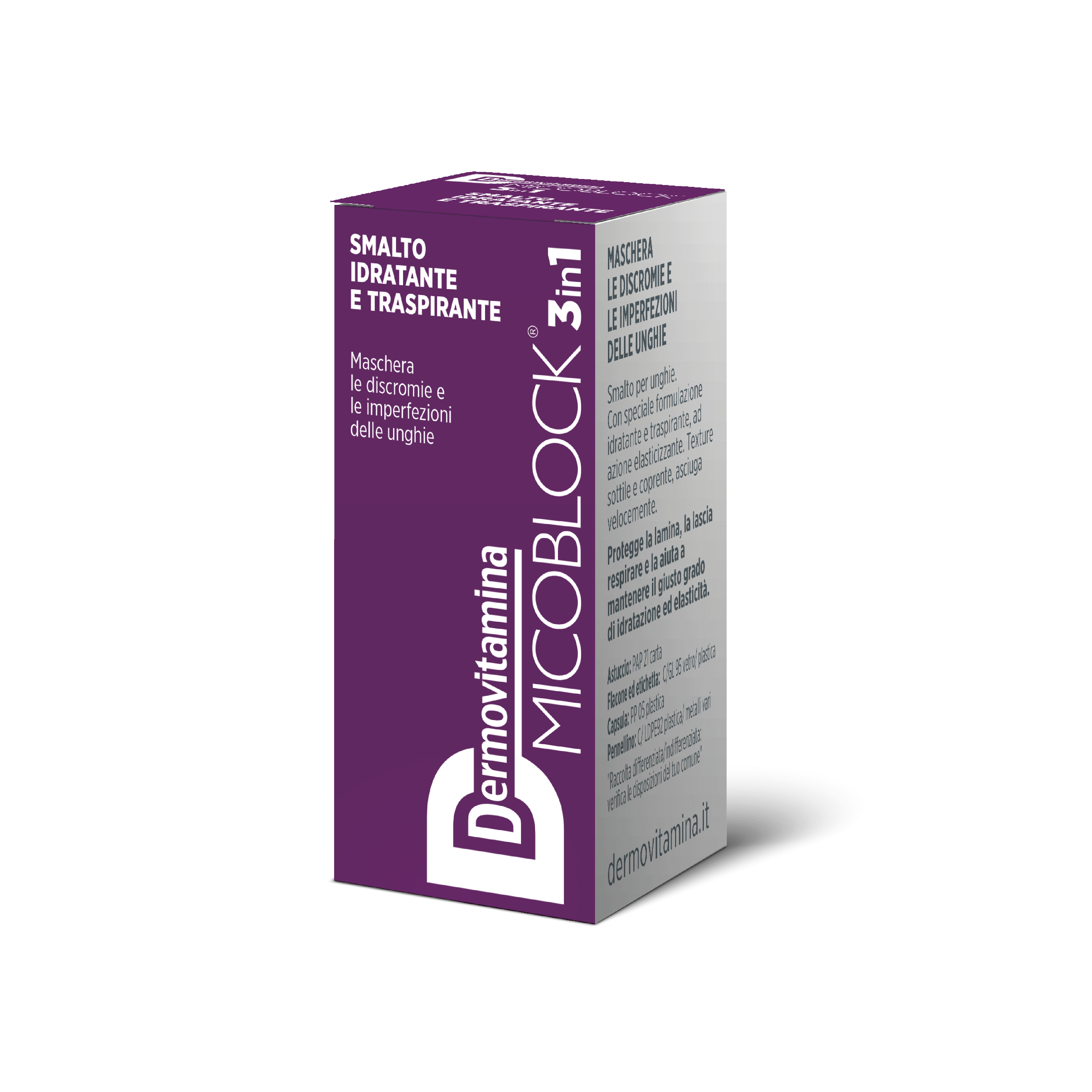 Dermovitamina Micoblock 3 In 1 Smalto Idratante E Traspirante Viola 5ml - 4