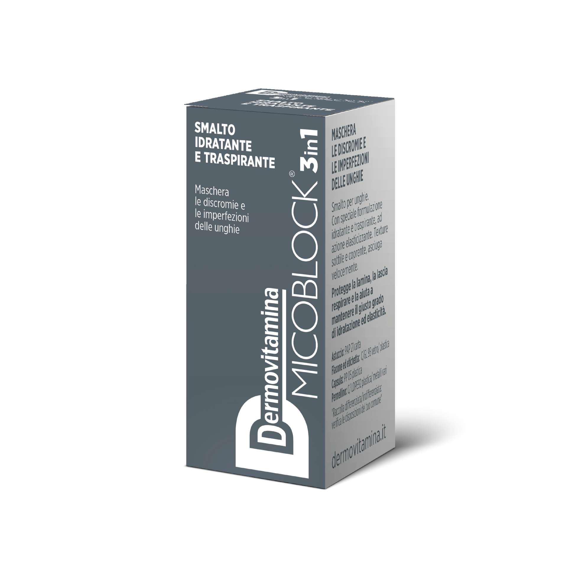 Dermovitamina Micoblock 3 In 1 Smalto Idratante E Traspirante Grigio 5ml - 4
