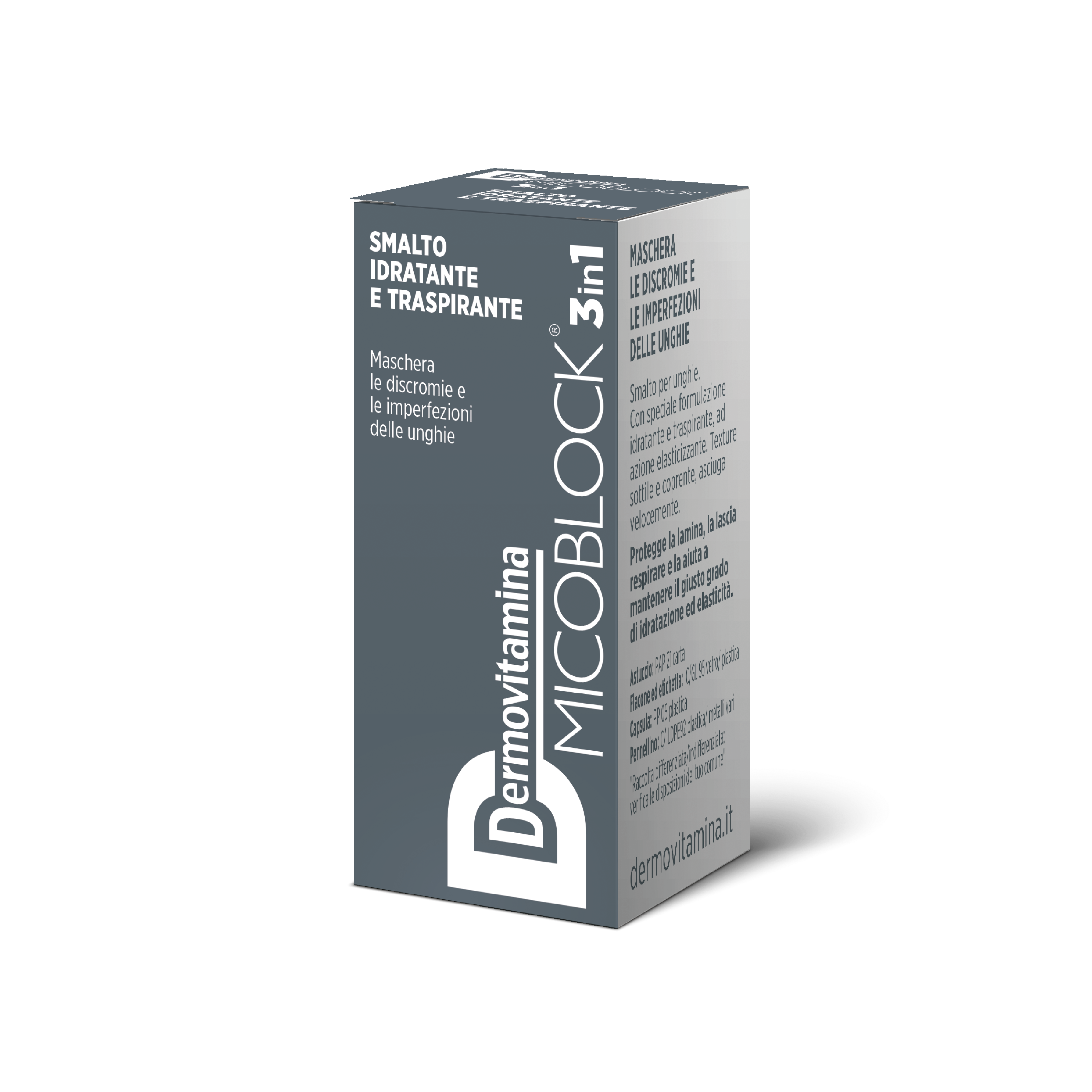 Dermovitamina Micoblock 3 In 1 Smalto Idratante E Traspirante Grigio 5ml - 4