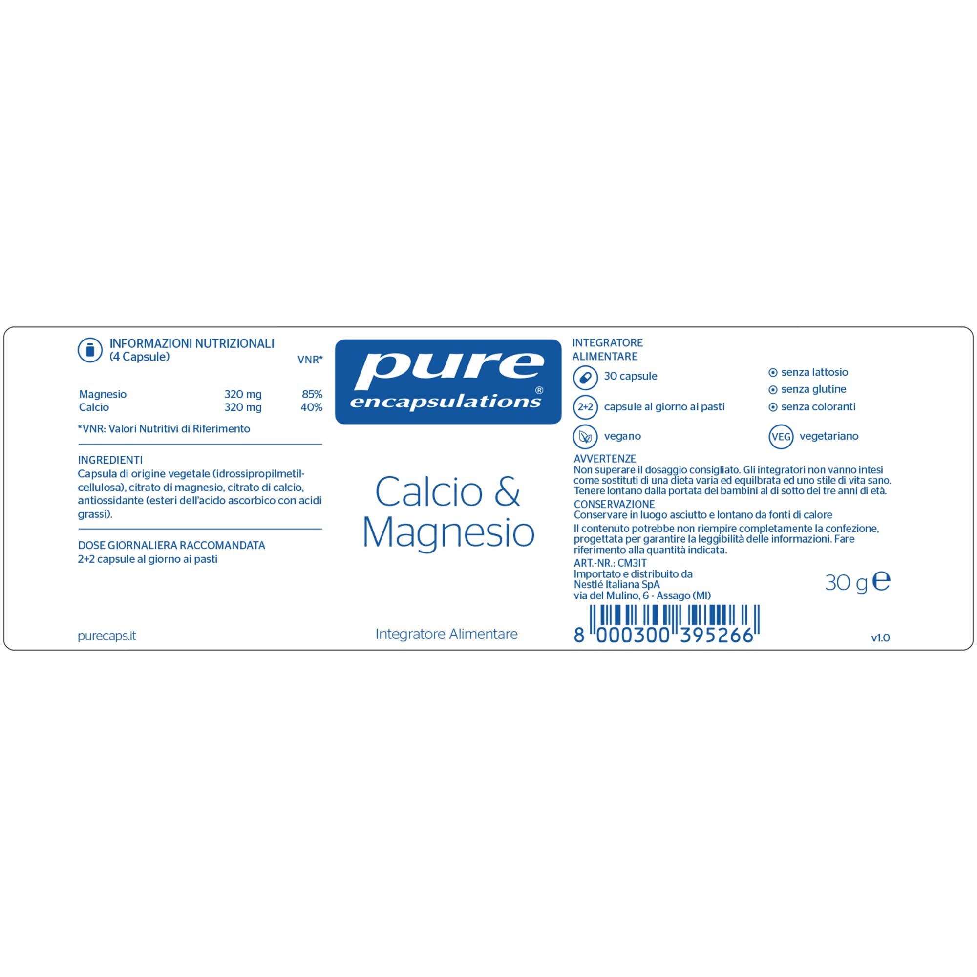 Pure Encapsulations Calcio&Magnesio 30 Capsule  - 2