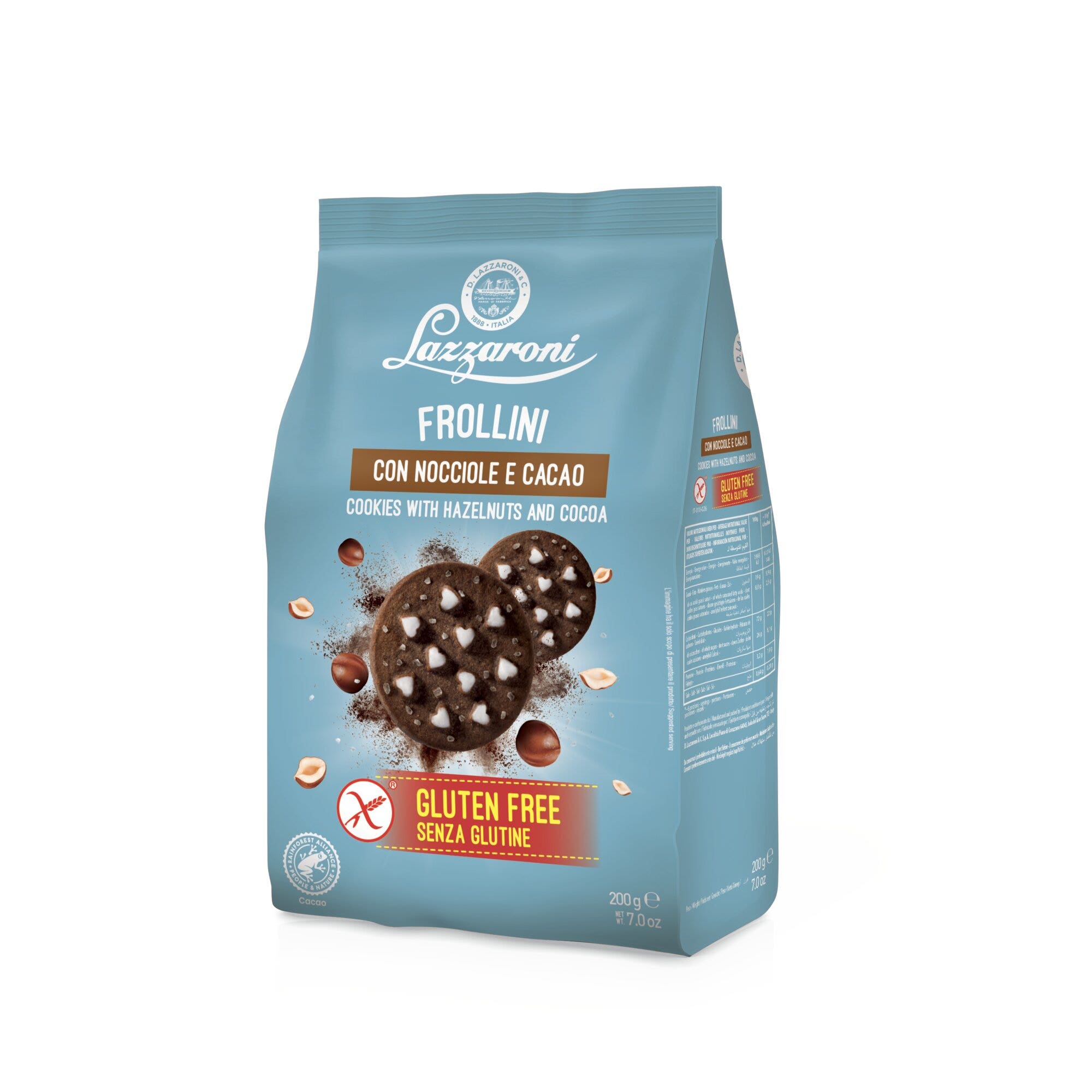 Lazzaroni Frollini Nocciole Cacao Senza Glutine 200g-1