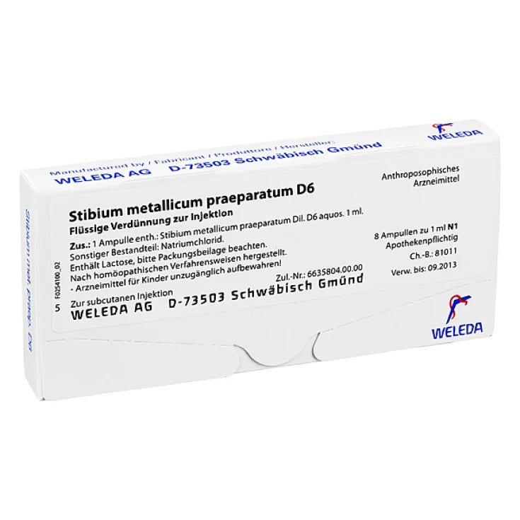 Weleda Stibium Metallicum Preparatum D6 8 Fiale-1