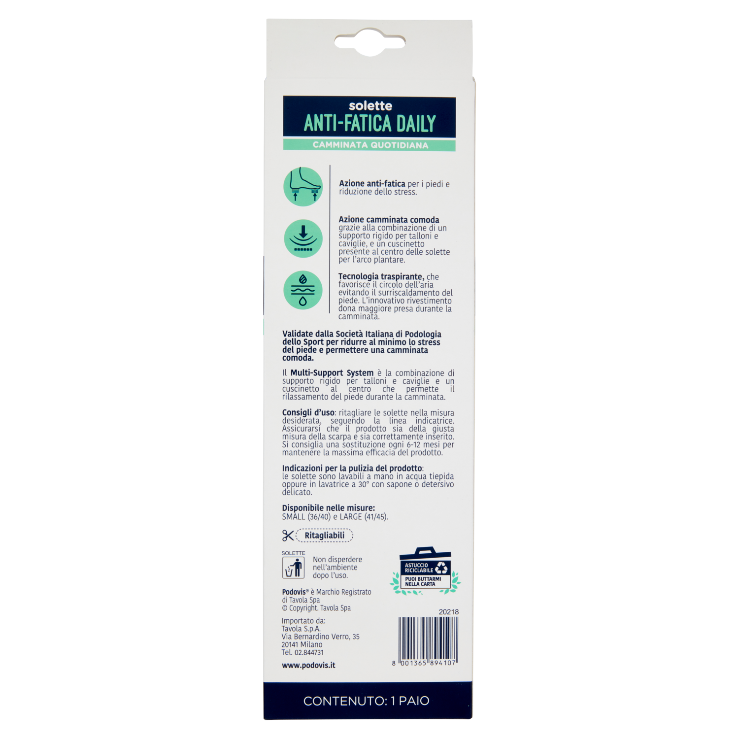 Podovis Solette Antifatica Taglia L 1 Paio  - 2