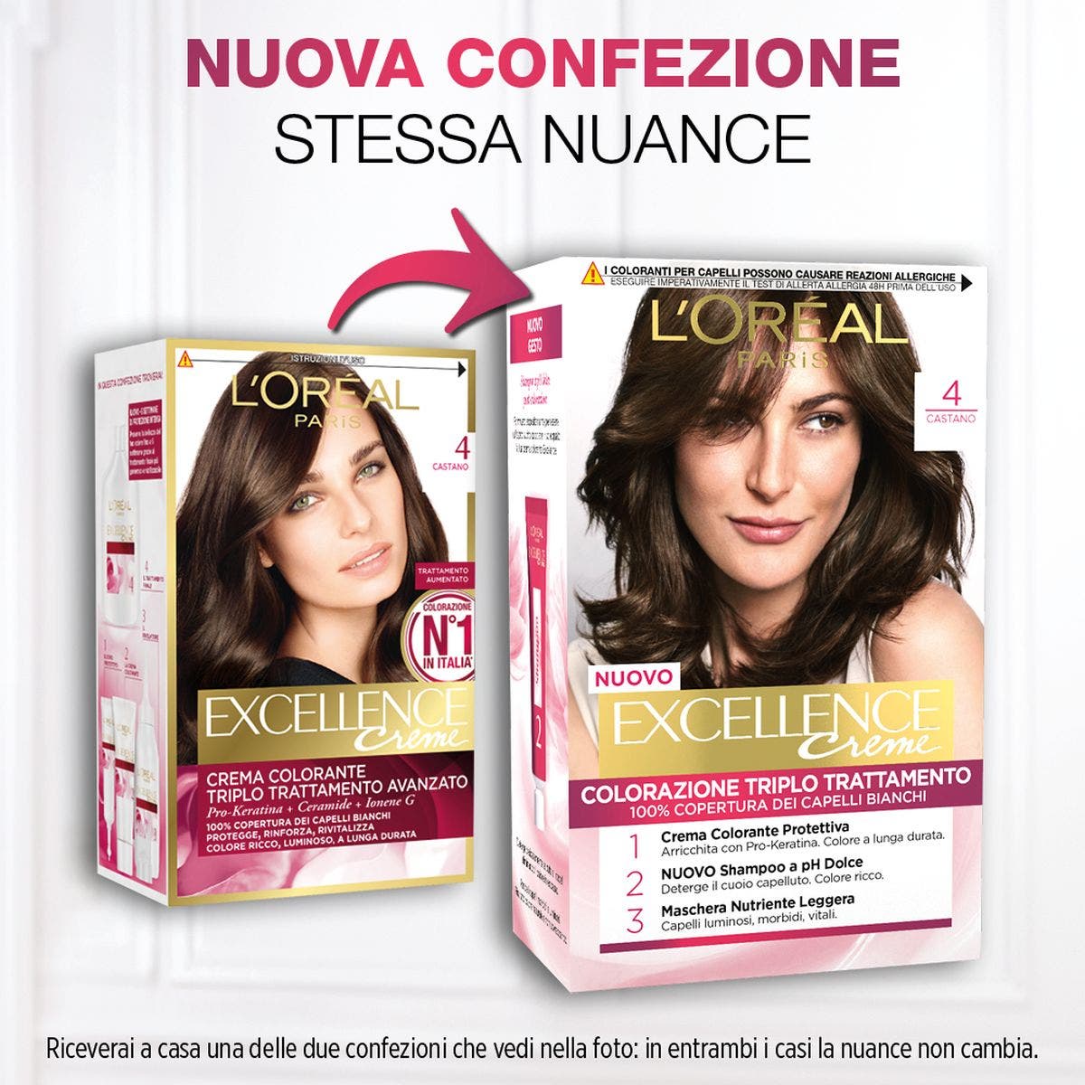L'Oréal Paris Excellence Tinta Capelli 04 Castano 1 Pezzo  - 2