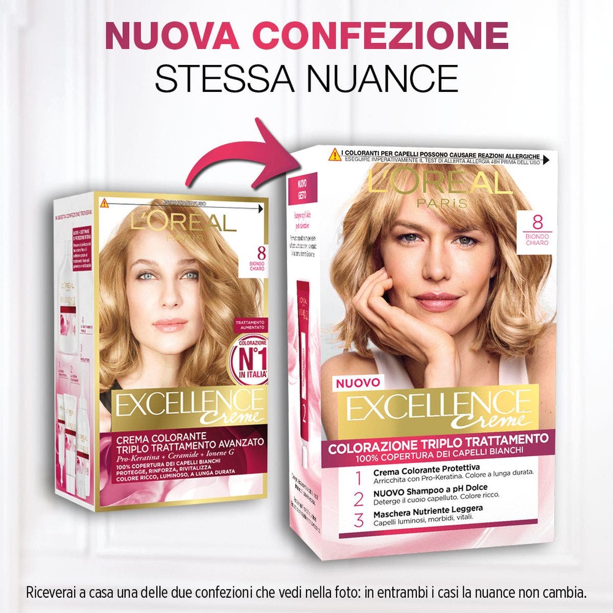 L'Oréal Paris Excellence Tinta Capelli 8 Biondo Chiaro 1 Pezzo  - 2