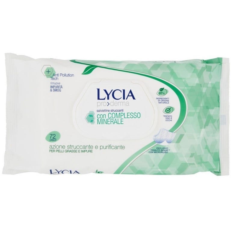 Lycia Salviette Struccanti Pelli Grasse 72 Pezzi  - 1