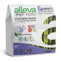 Alleva Holistic Cat Adult Chicken & Duck + Sugarcane Fiber & Aloe Vera Hairball 400 g