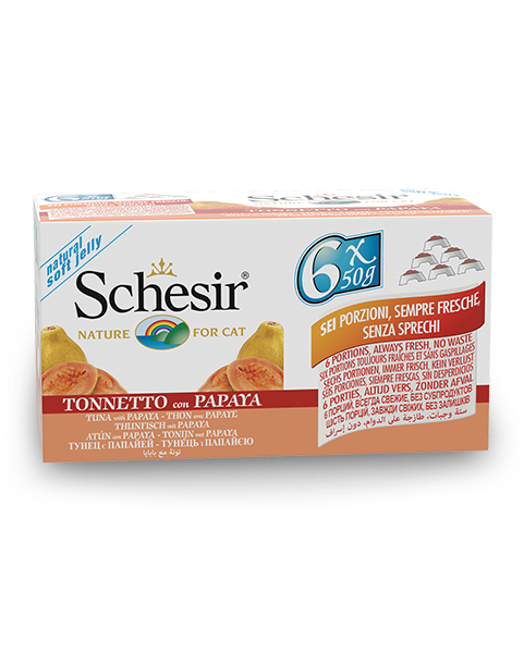 Schesir Tonnetto Con Papaya Lattina Cibo Umido Gatto Adulto 6x50g-3