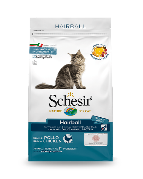 Schesir Hairball Crocchette Per Boli Di Pelo Gatti Adulti Ricco In Pollo Sacco 400 g-2