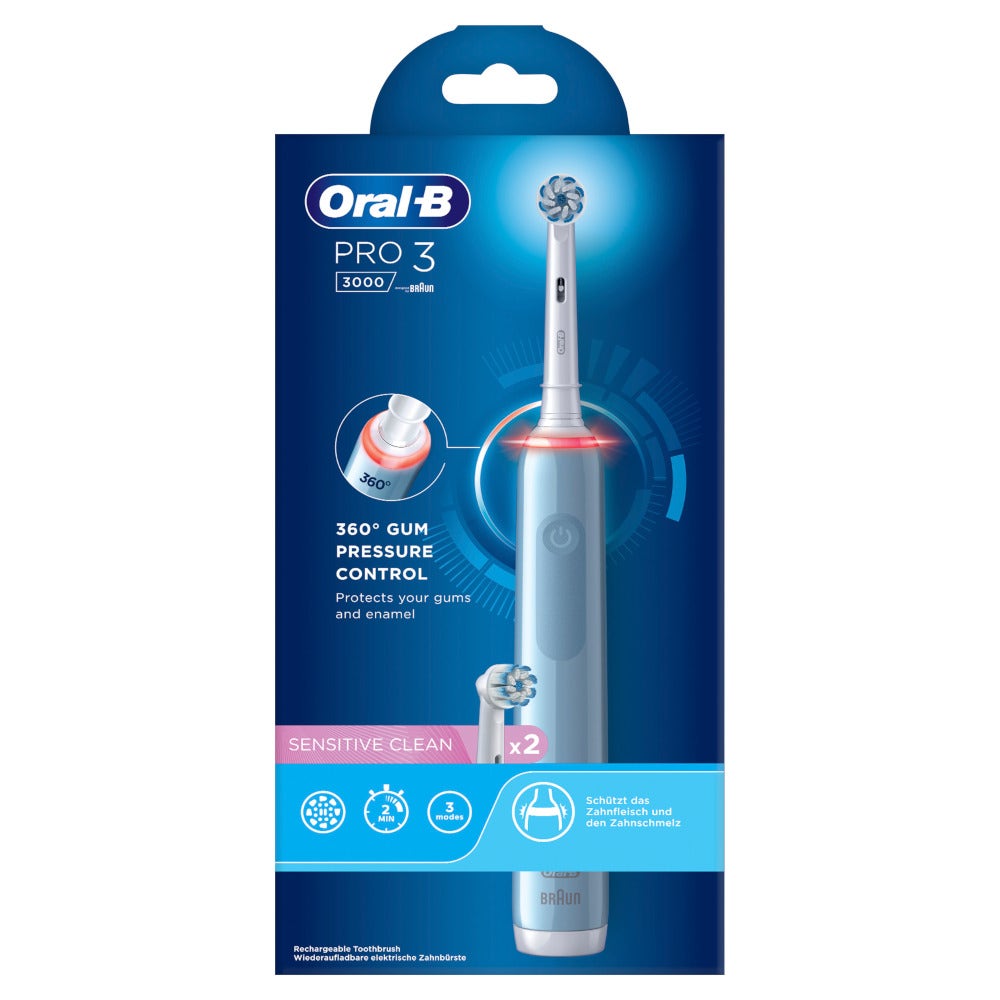Oral-B Spazzolino Elettrico Ricaricabile Pro 3 3000 Blu, 2 Testine, 1 Spazzolino-5