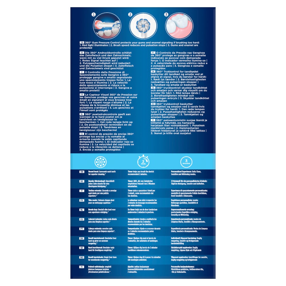 Oral-B Spazzolino Elettrico Ricaricabile Pro 3 3000 Blu, 2 Testine, 1 Spazzolino-7