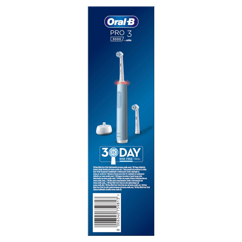 Oral-B Spazzolino Elettrico Ricaricabile Pro 3 3000 Blu, 2 Testine, 1 Spazzolino-8