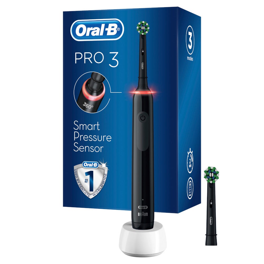 Oral-B Spazzolino Elettrico Ricaricabile Nero Pro3 3000, 1 Custodia Da Viaggio, 2 Spazzolini-12