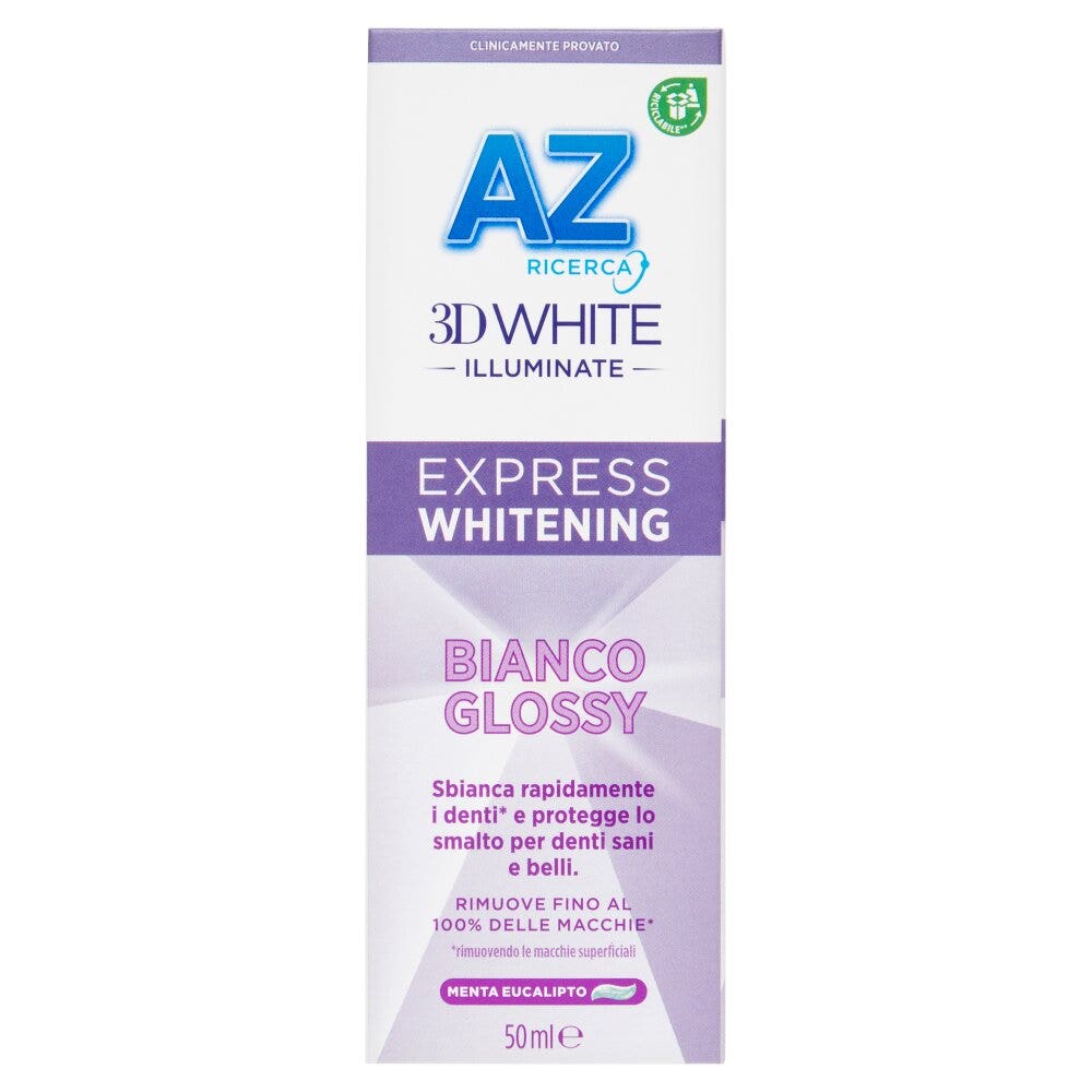 AZ Dentifricio 3D White Dentifricio Express Whitening Bianco Glossy 50ml-1