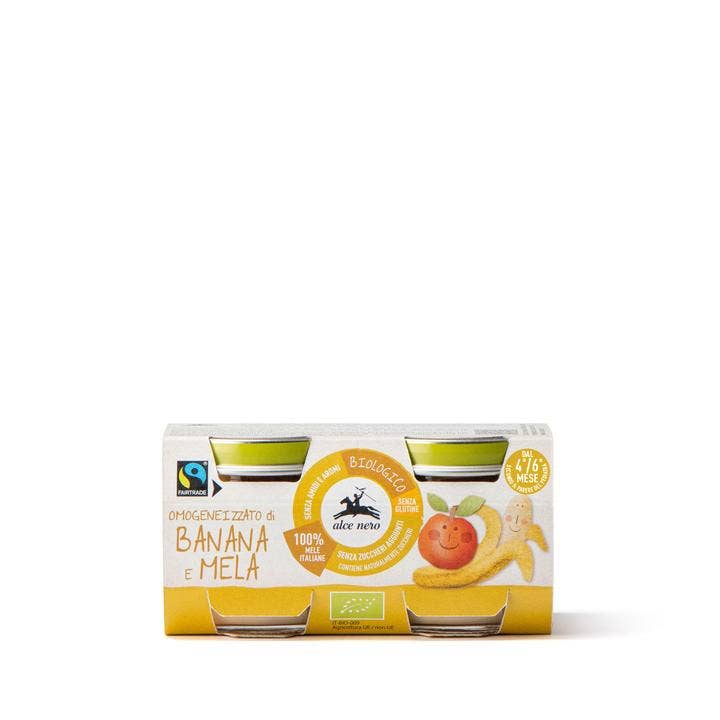 Omogeneizzato Banana Mela Baby Food Bio 4-6M+ 2x80g  - 3