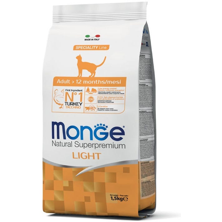 Monge Tacchino Light Cibo Secco Gatti Adulti Sacco 1,5 Kg-2