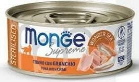 Monge Supreme Cibo Umido Tonno Con Granchio Per Gatti Sterilizzati Scatoletta 80g-2