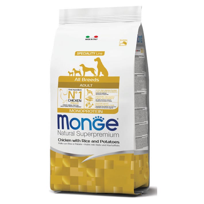 Monge Pollo Riso E Patate Cibo Secco Per Cani Adulti Sacco 2,5 Kg-1