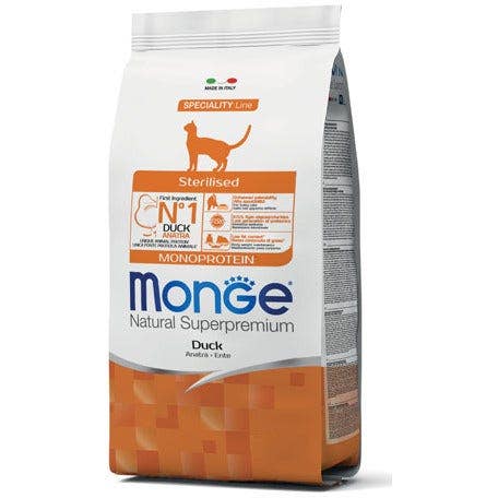 Monge Anatra Monoprotein Cibo Secco Gatti Adulti Sterilizzati Sacco 10 Kg-1