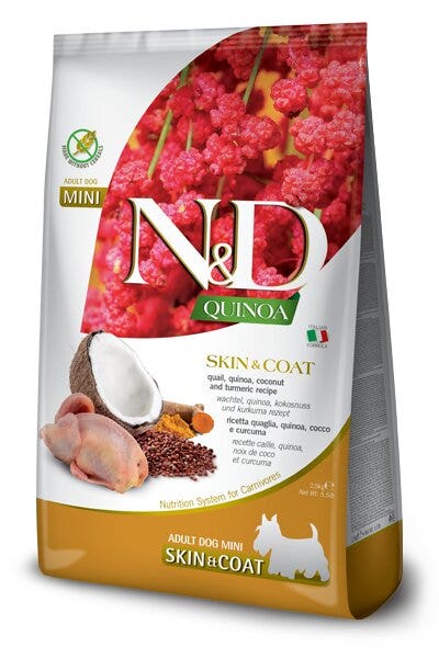 Farmina N&D Quinoa Dog Skin&Coat Quaglia Cocco E Curcuma Per Cani Adulti Taglia Mini Sacco 2,kg-2