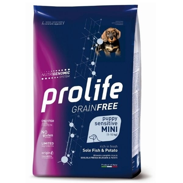 Prolife Grain Free Sensitive Sole Fish & Potato Cibo Secco Per Cani Cuccioli Taglia Piccola Sacco 7 Kg-1