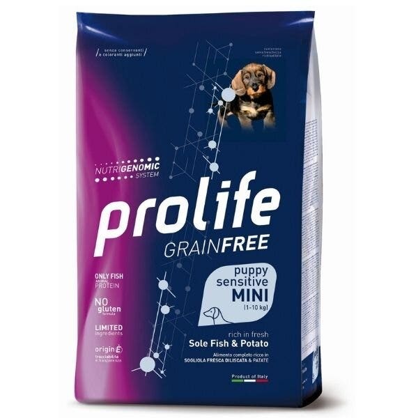 Prolife Grain Free Sensitive Sole Fish & Potato Cibo Secco Per Cani Cuccioli Taglia Piccola Sacco 600g-2