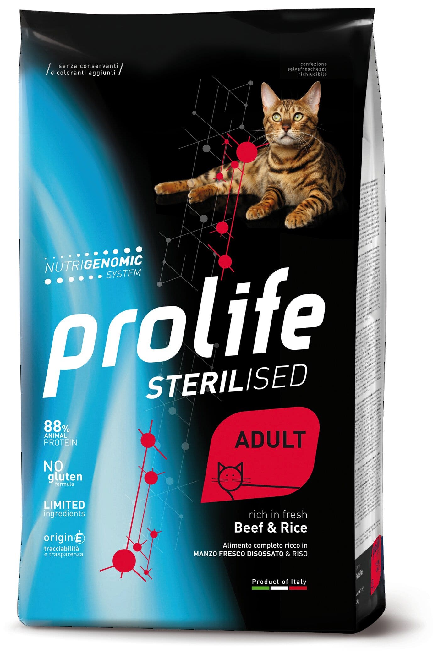 Prolife Cat Sterilised Grain Free Cibo Secco Per Gatti Adulti Beef E Riso Sacco 7kg-2