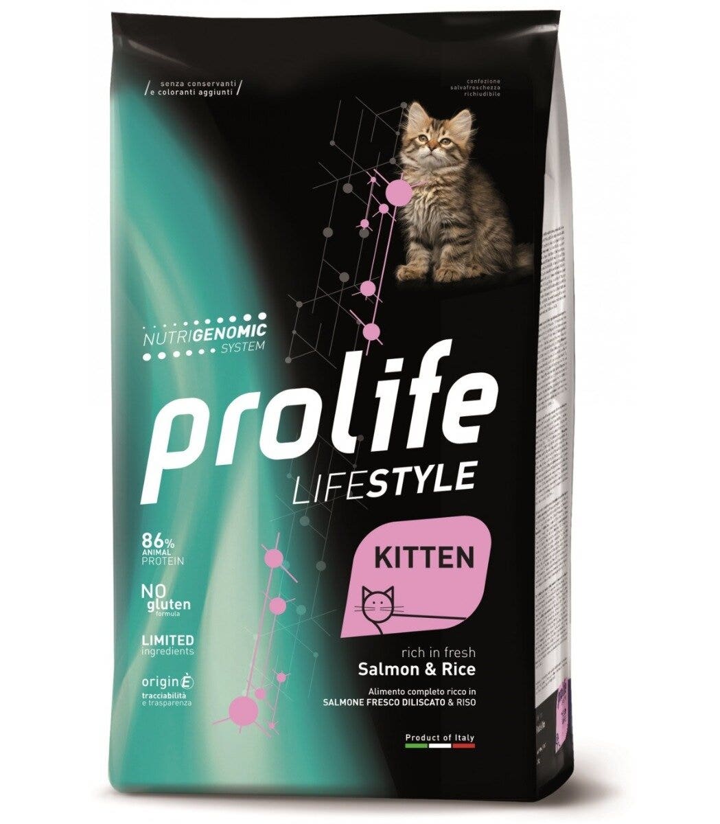Prolife Lifestyle Salmone E Riso Cibo Secco Per Gattini Sacco 1,5 Kg-2